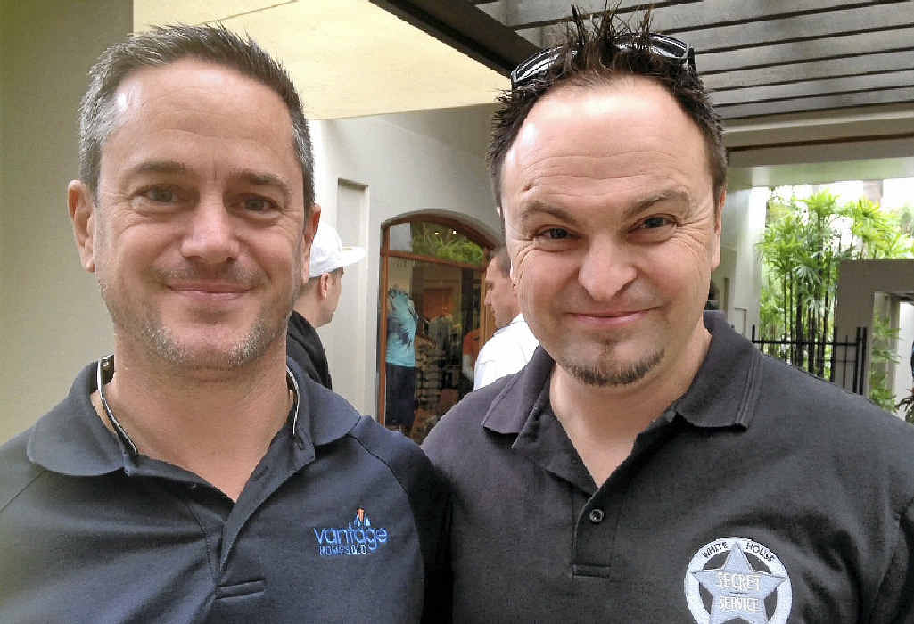 Steven Bradbury (right) and team-mate Chris Lewis of Vantage Homes. Steven Bradbury (right) and team-mate Chris Lewis of Vantage Homes.